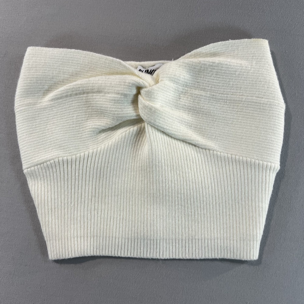 Princess Polly Cream‎ Ribbed Twist Bandeau Top Size S/M  Y2K